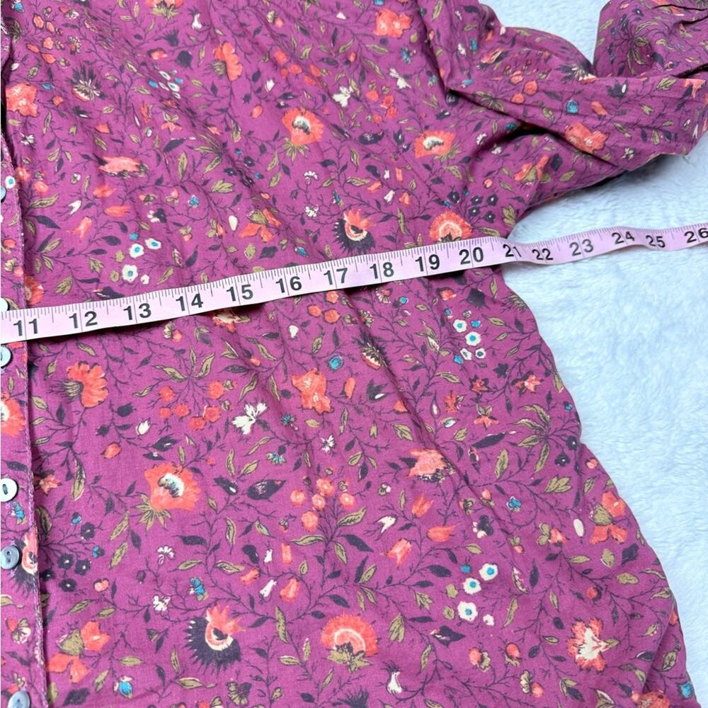 Sundance Plum Floral Ruffle-Neck Blouse - Picture 6 of 9